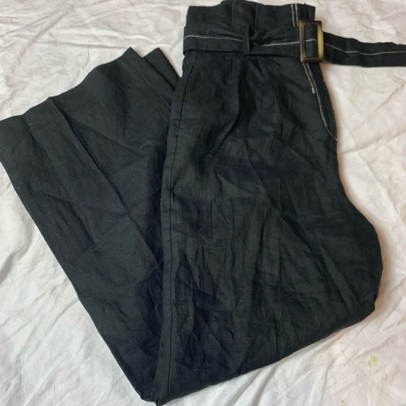 Zara Pants - Sz S Zara wide leg 100% Linen slacks pants